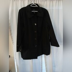 Maggie Barnes Gorgeous Black Houndstooth Print Coat Size 1X